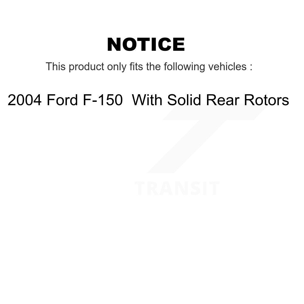 Rear Disc Rotors Ceramic Pads Parking Brake Shoes & Hardware Kit For Ford F-150