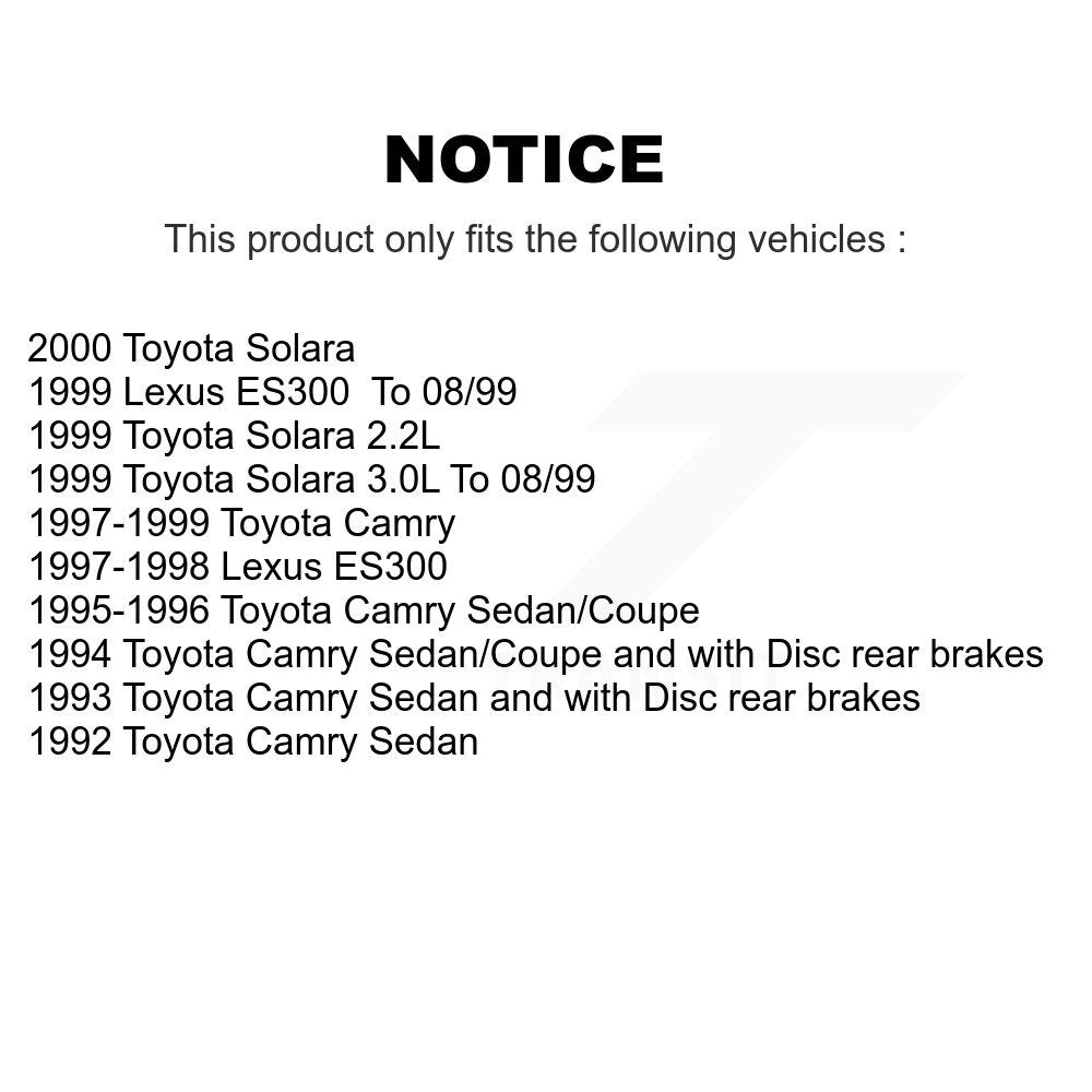 Rear Disc Rotors Ceramic Pads Parking Shoes Hardware Kit For Toyota Camry Solara