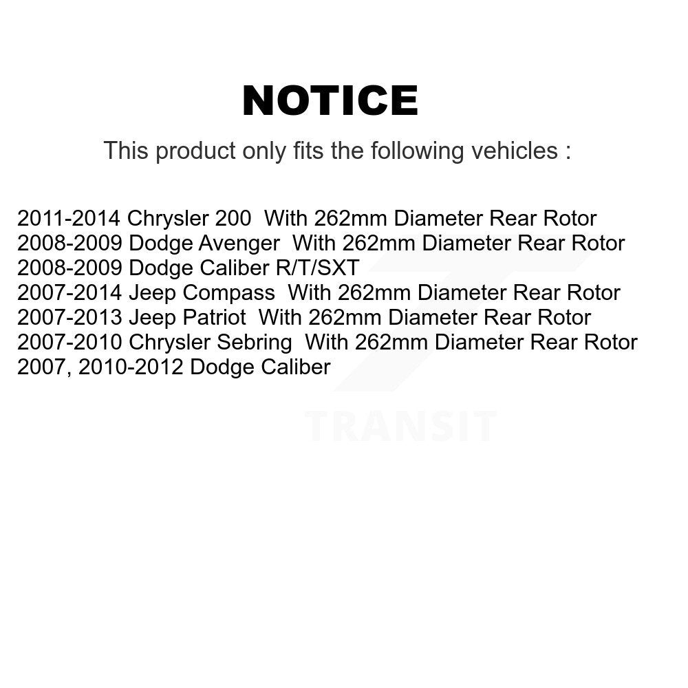 Rear Disc Rotors Ceramic Pads Parking Shoes Hardware Kit For Jeep Chrysler Dodge