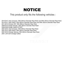 Charger l'image dans la galerie, Rear Disc Rotors Ceramic Pads Parking Shoes Hardware Kit For Jeep Chrysler Dodge