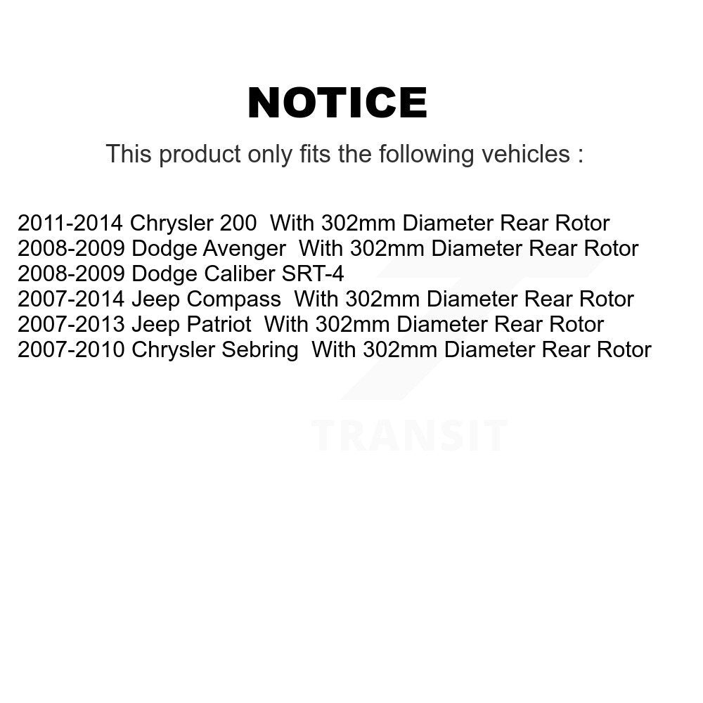 Rear Disc Rotors Ceramic Pads Parking Shoes & Hardware Kit For Jeep Chrysler 200