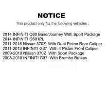 Load image into Gallery viewer, Rear Disc Rotors Ceramic Pads Parking Shoes Hardware Kit For INFINITI G37 Nissan