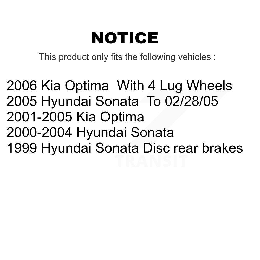 Rear Disc Rotors Ceramic Pads Parking Shoes Hardware Kit For Hyundai Sonata Kia