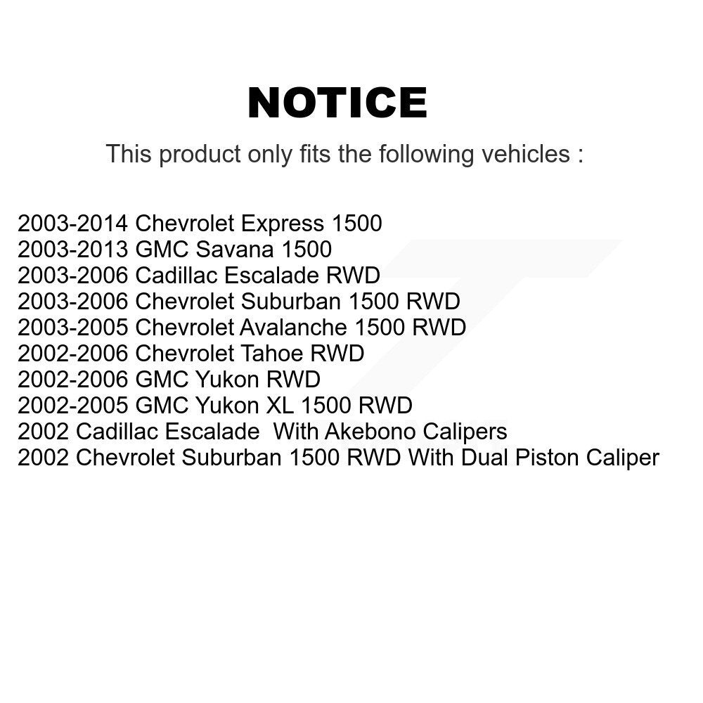 Rear Disc Rotors Ceramic Pads Parking Shoes Hardware Kit For Chevrolet GMC 1500