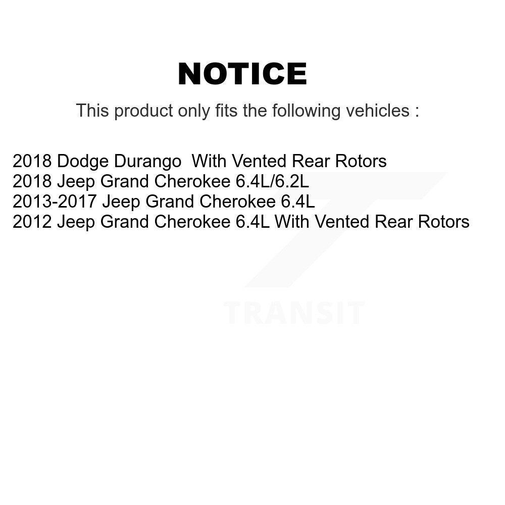 Rear Disc Rotors Ceramic Pads Parking Shoes Hardware Kit For Jeep Grand Cherokee
