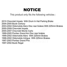 Charger l'image dans la galerie, Rear Disc Rotors Ceramic Pads Parking Shoes Hardware Kit For Chevrolet Impala Am