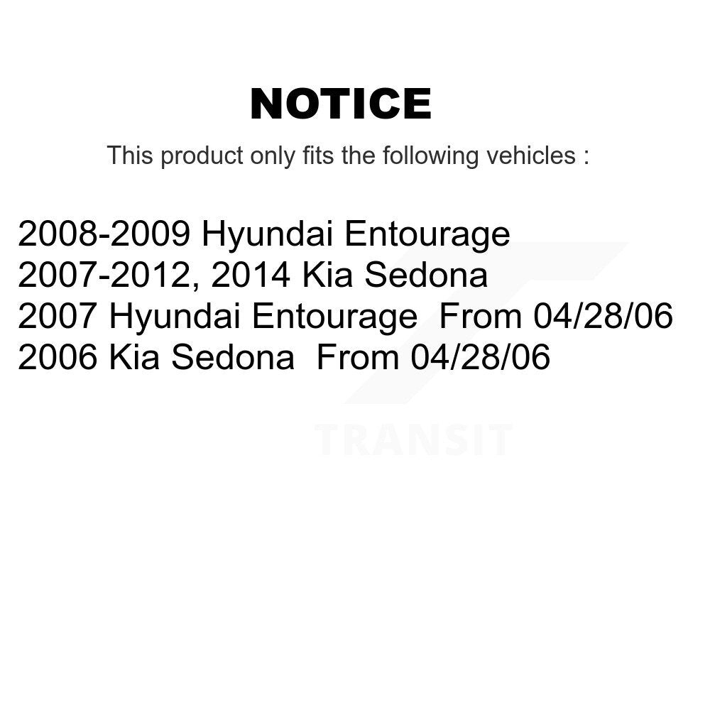 Rear Disc Rotors Ceramic Pads Parking Shoes Hardware Kit For Kia Sedona Hyundai