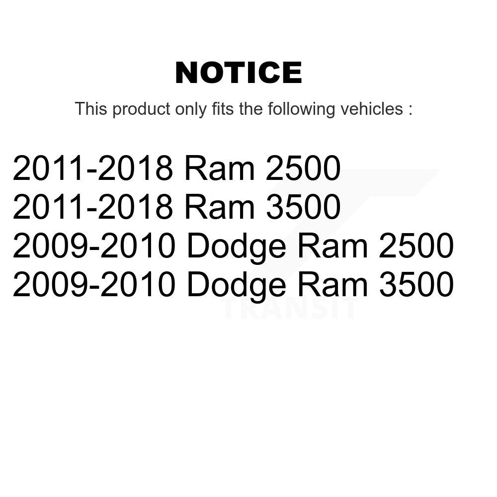 Rear Disc Rotors Ceramic Pads Parking Shoes Hardware Kit For Ram 3500 2500 Dodge