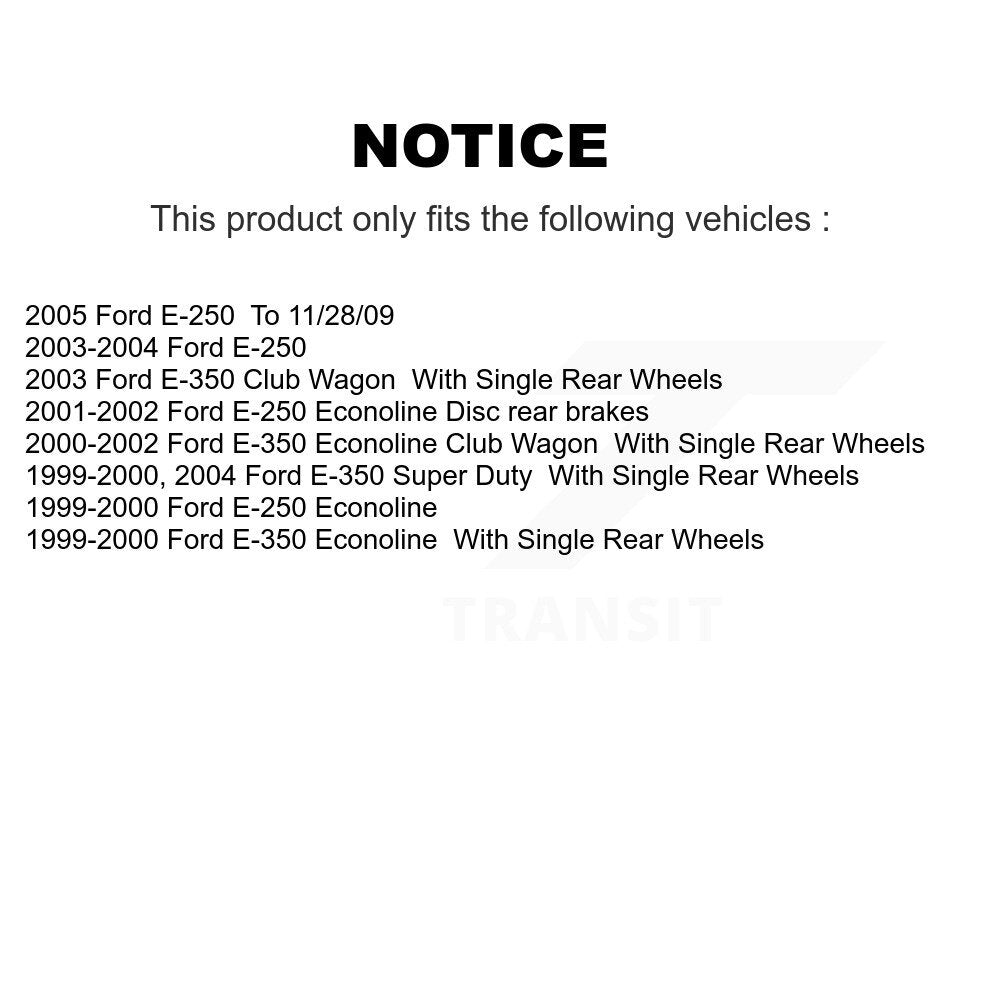 Rear Disc Rotors Ceramic Pads Parking Shoes & Hardware Kit For Ford E-350 Super