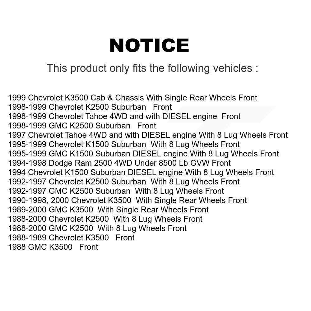 Kit de plaquettes de frein avant en céramique, pour Chevrolet K2500 Dodge Ram 2500 K1500 Tahoe 
