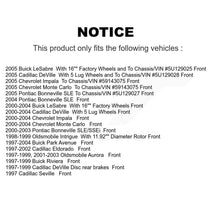 Charger l&#39;image dans la galerie, Rotors de frein avant et Kit de plaquettes en céramique pour Chevrolet Buick Impala LeSabre Cadillac 