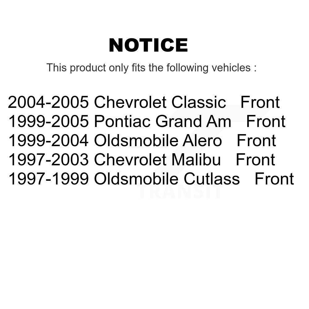 Rotors de frein avant et Kit de plaquettes en céramique pour Chevrolet Pontiac Grand Am Malibu Alero 