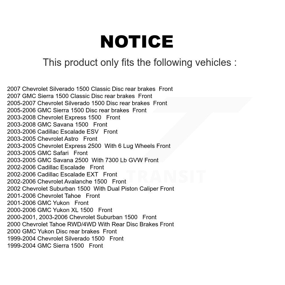 Kit de plaquettes de frein avant en céramique, pour Chevrolet Silverado 1500 GMC Tahoe Sierra 
