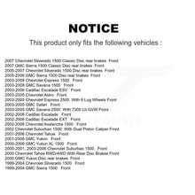 Charger l&#39;image dans la galerie, Kit de plaquettes de frein avant en céramique, pour Chevrolet Silverado 1500 GMC Tahoe Sierra 