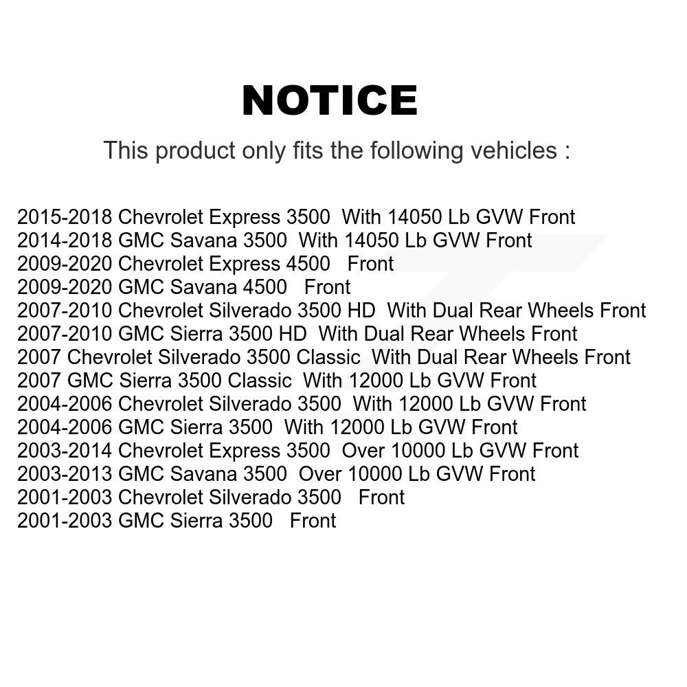 Kit de plaquettes de frein avant en céramique, pour Chevrolet Express 3500 GMC Savana HD 4500 