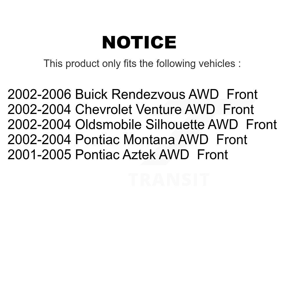 Kit de plaquettes en céramique de Rotor de frein avant, pour Buick rendez-vous Chevrolet Venture Pontiac 