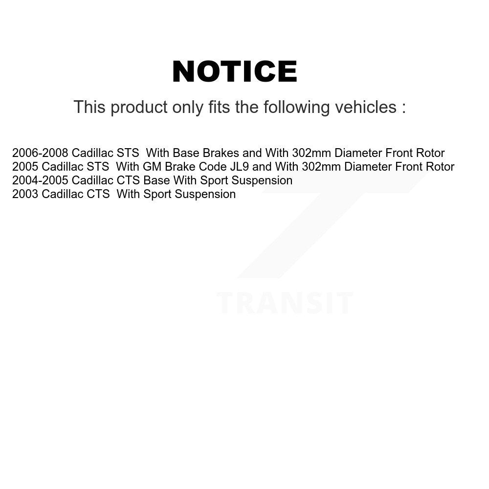 Front Disc Brake Rotors And Ceramic Pads Kit For Cadillac CTS STS