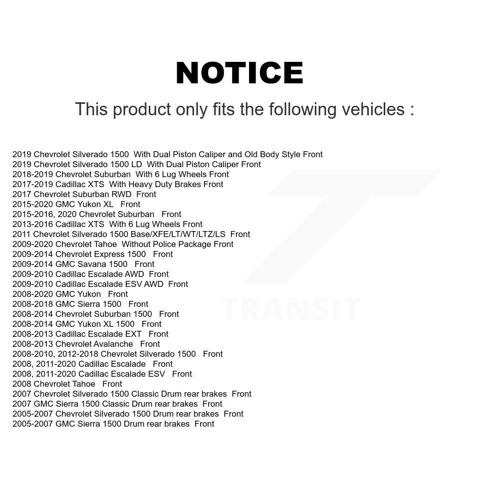 Kit de plaquettes de frein avant en céramique, pour Chevrolet Silverado 1500 GMC Sierra Tahoe 