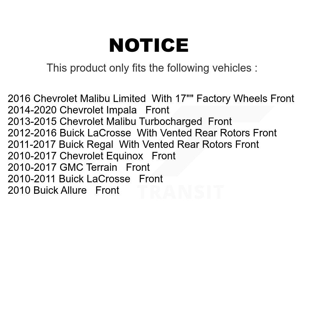 Front Brake Rotor Ceramic Pad Kit For Chevrolet Equinox GMC Terrain Malibu Buick