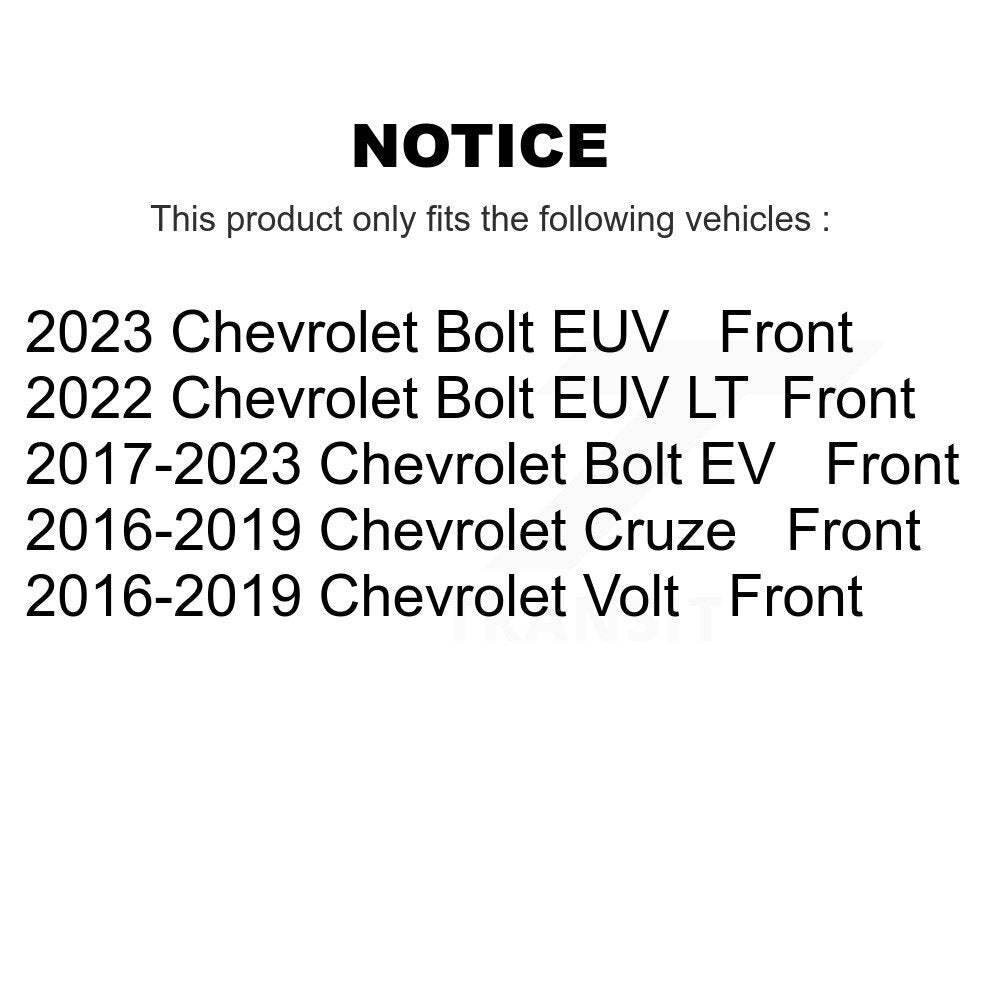 Front Disc Brake Rotors And Ceramic Pad Kit For Chevrolet Cruze Volt Bolt EV EUV