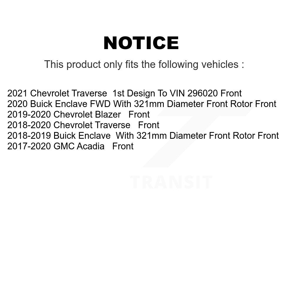 Front Brake Rotor Ceramic Pad Kit For Chevrolet Traverse GMC Acadia Buick Blazer