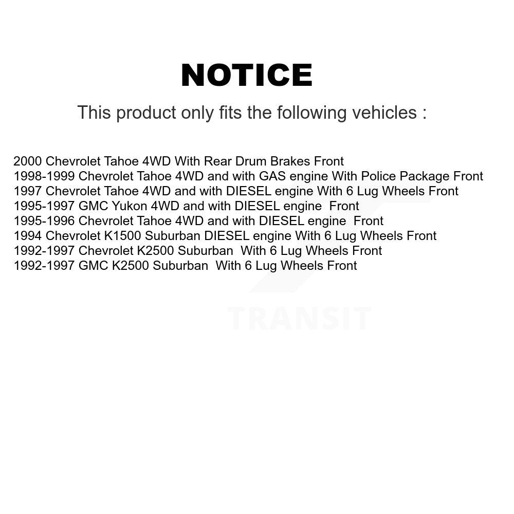 Front Brake Rotor & Ceramic Pad Kit For Chevrolet Tahoe GMC Yukon K2500 Suburban