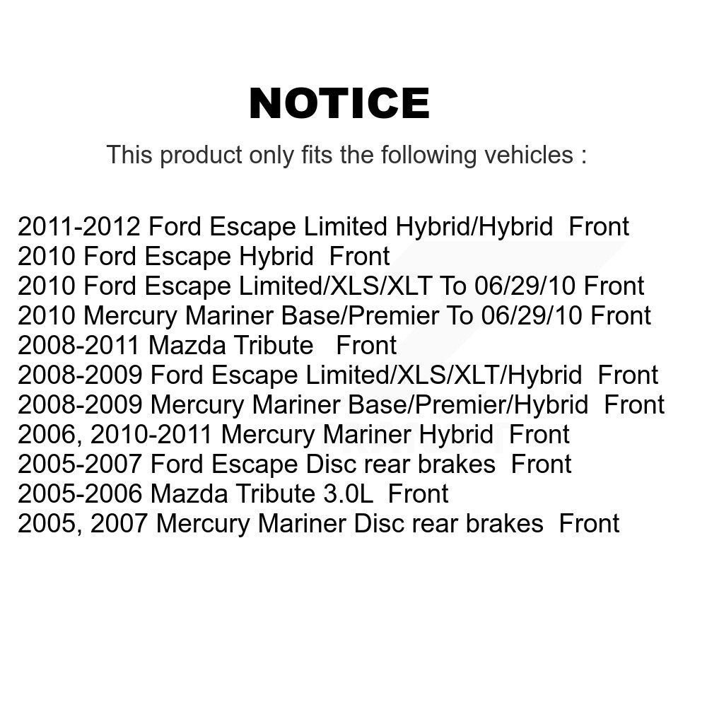 Front Brake Rotors Ceramic Pad Kit For Ford Escape Mercury Mariner Mazda Tribute