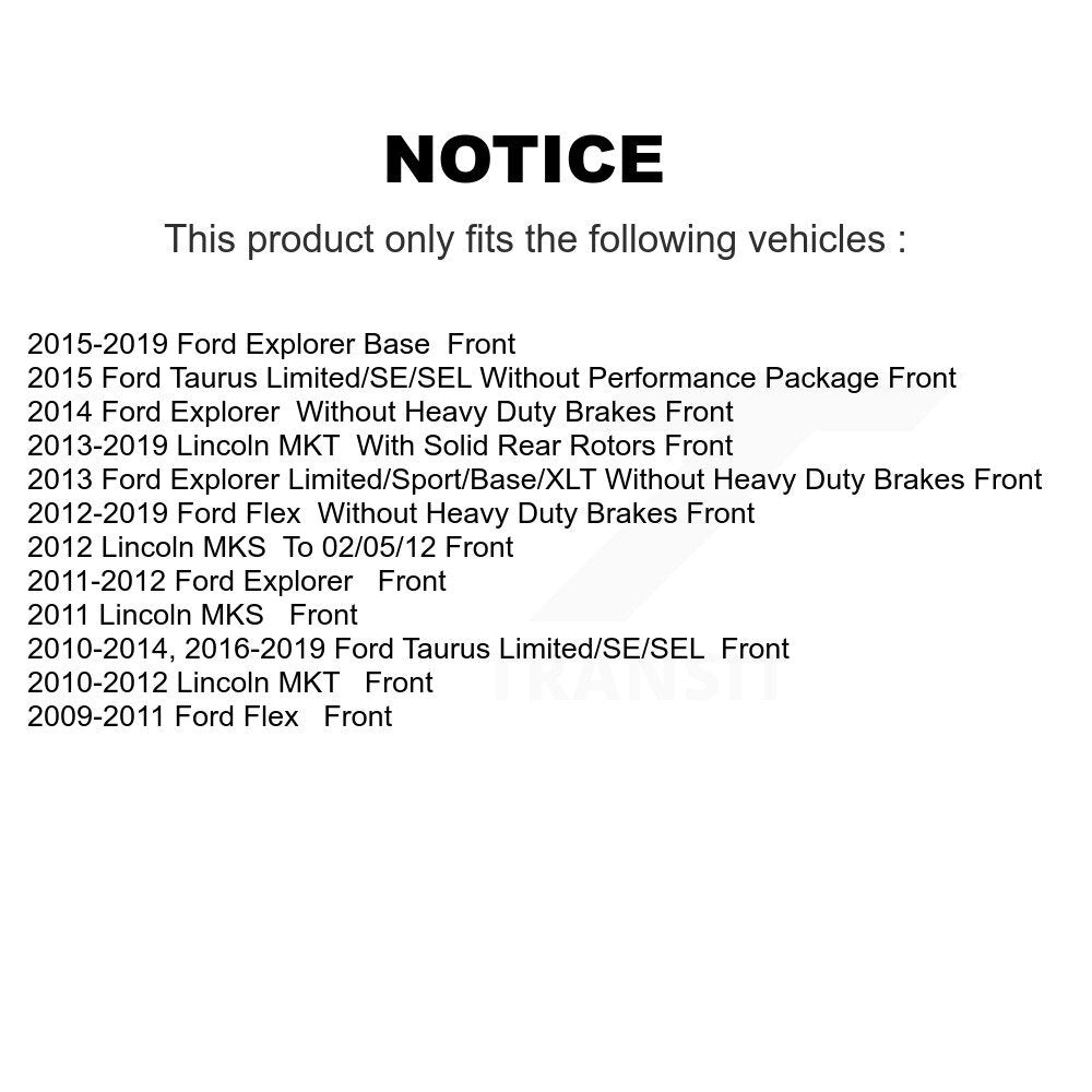 Front Brake Rotors Ceramic Pad Kit For Ford Explorer Taurus Flex Lincoln MKT MKS