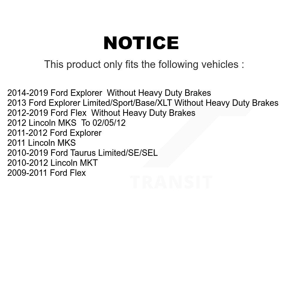 Front Brake Rotors Ceramic Pad Kit For Ford Explorer Taurus Flex Lincoln MKT MKS