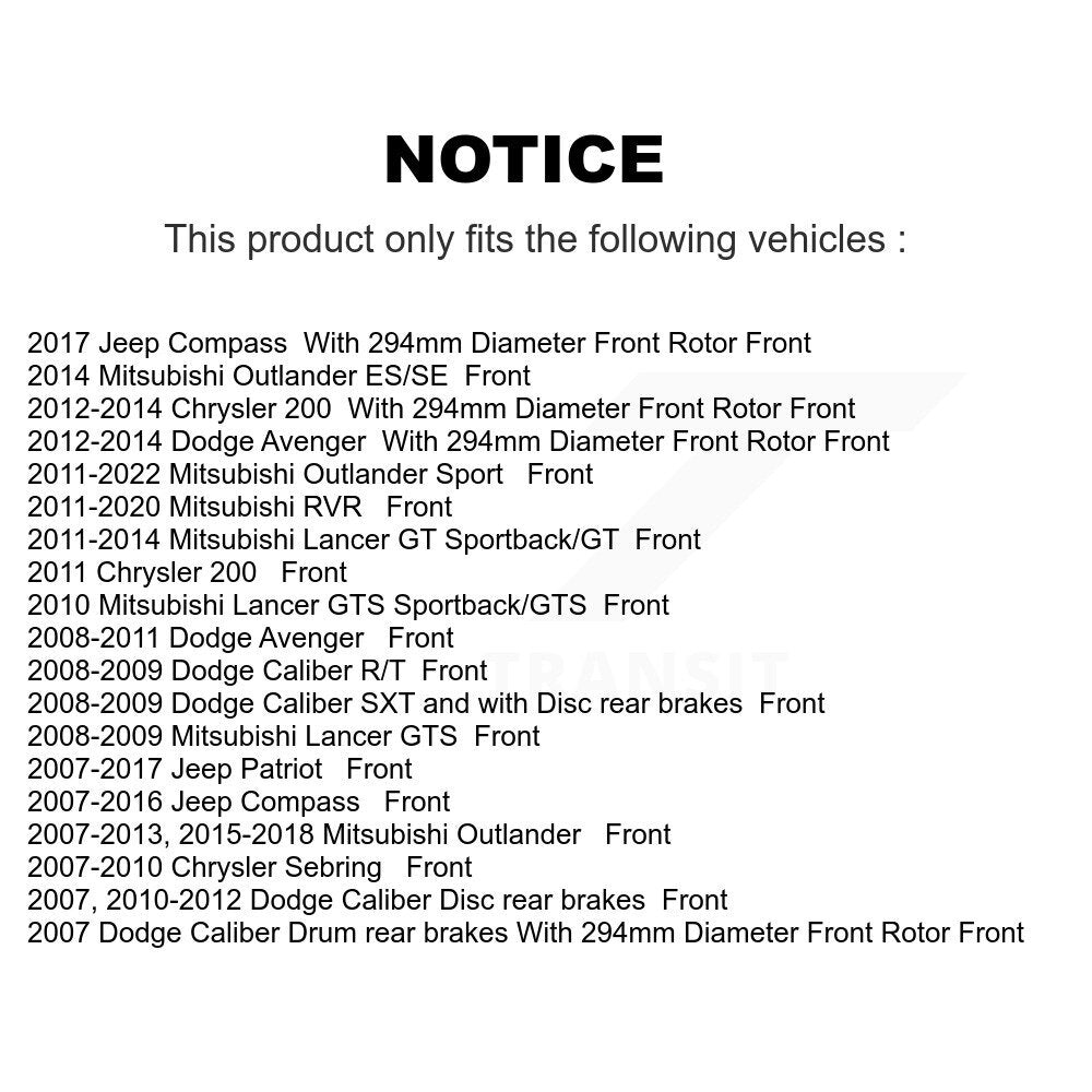 Front Brake Rotor Ceramic Pad Kit For Jeep Dodge Patriot Mitsubishi Chrysler 200