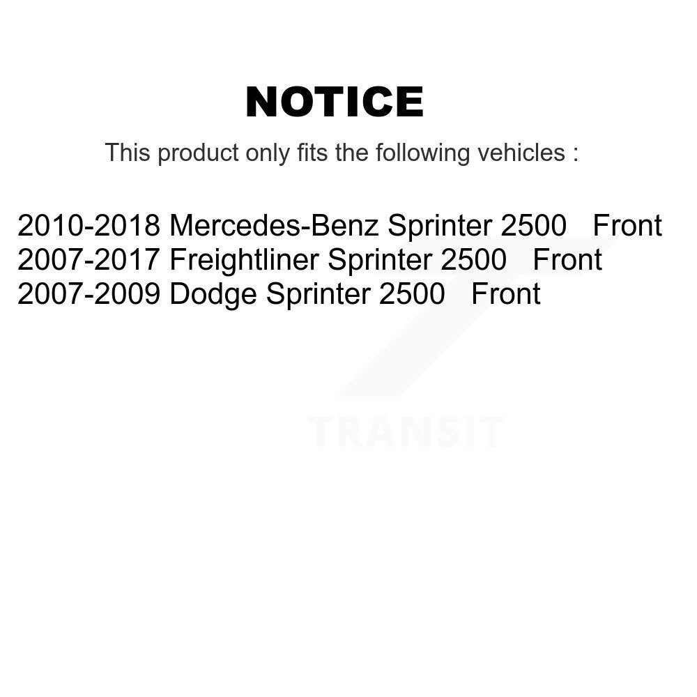 Front Brake Rotor & Ceramic Pad Kit For Sprinter 2500 Mercedes-Benz Freightliner