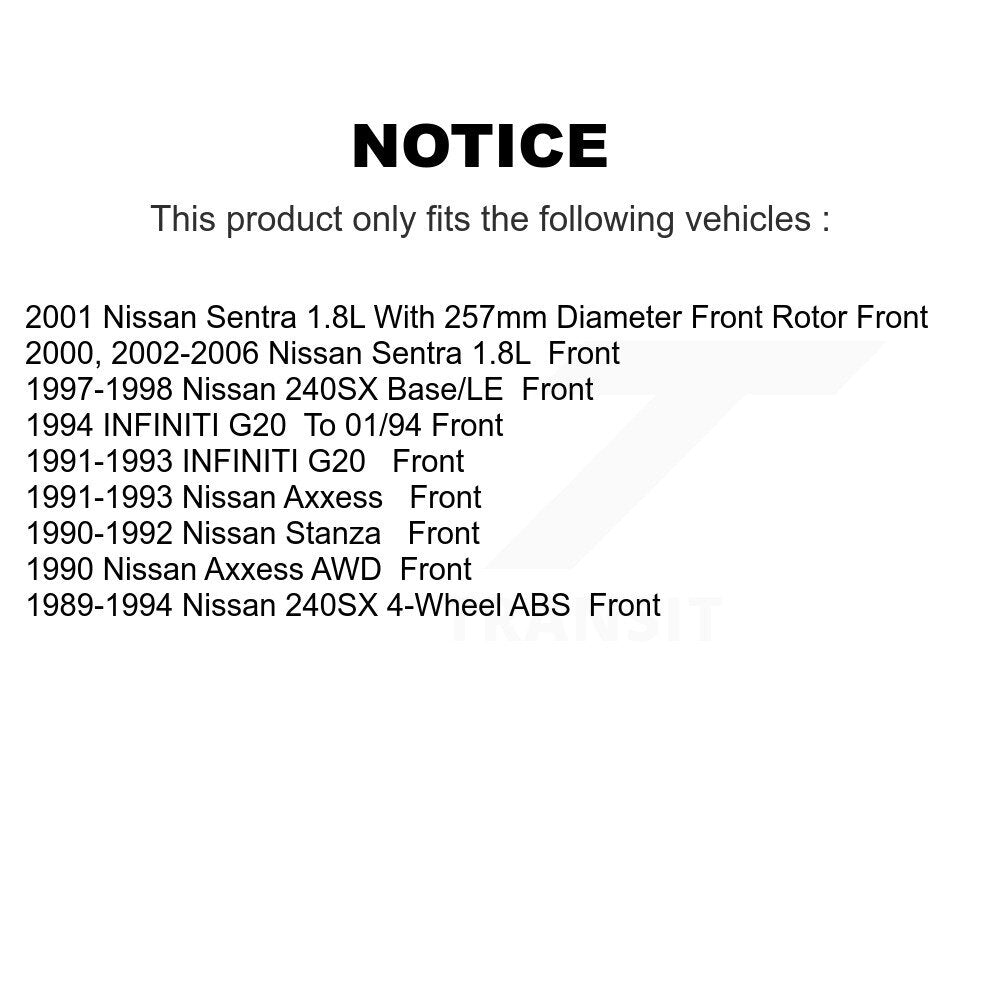 Front Brake Rotors & Ceramic Pad Kit For Nissan Sentra 240SX Stanza Infiniti G20