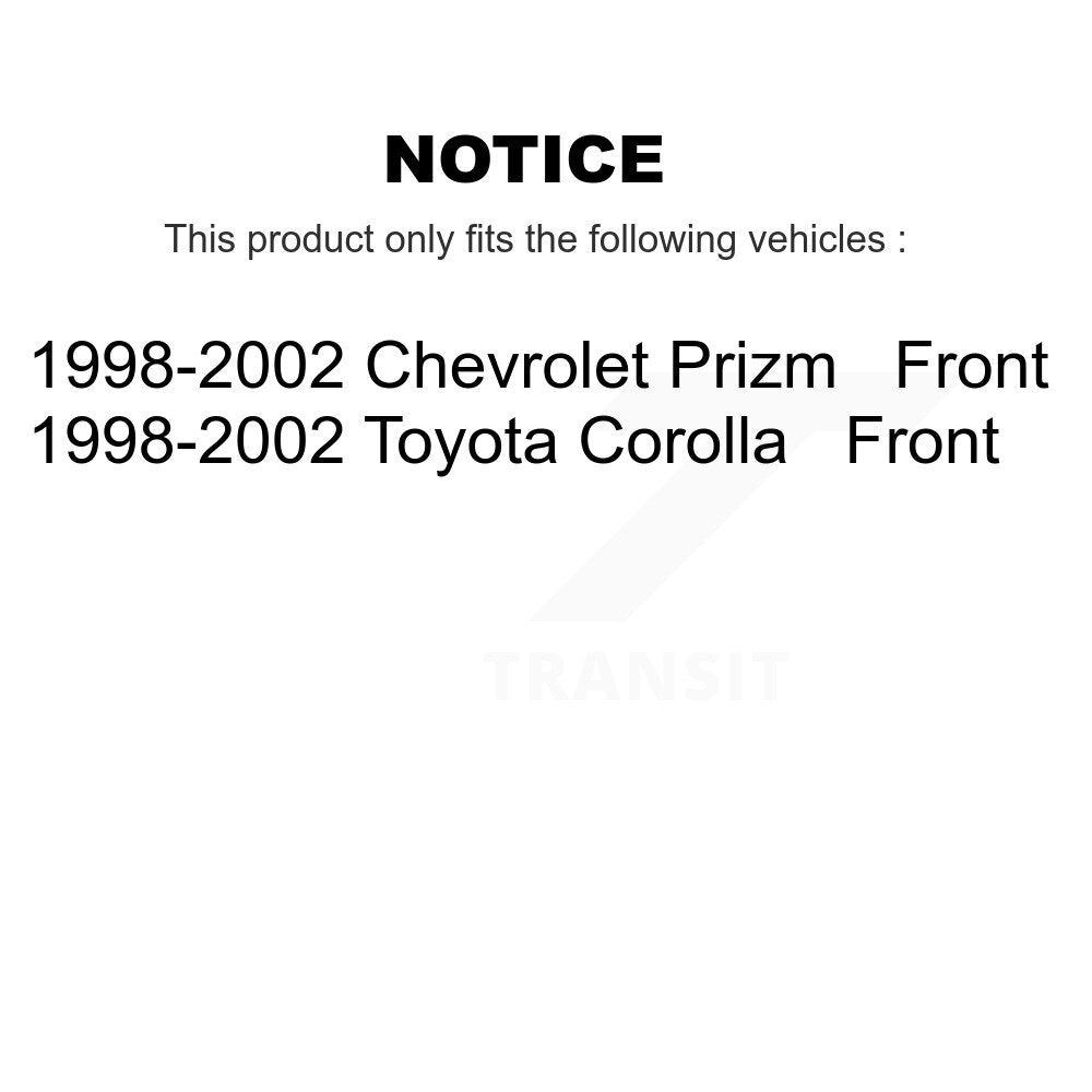 Front Brake Rotor & Ceramic Pad Kit For 1998-2002 Toyota Corolla Chevrolet Prizm