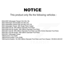 Load image into Gallery viewer, Front Disc Brake Rotors Ceramic Pad Kit For Volkswagen Passat Audi A4 Quattro A6