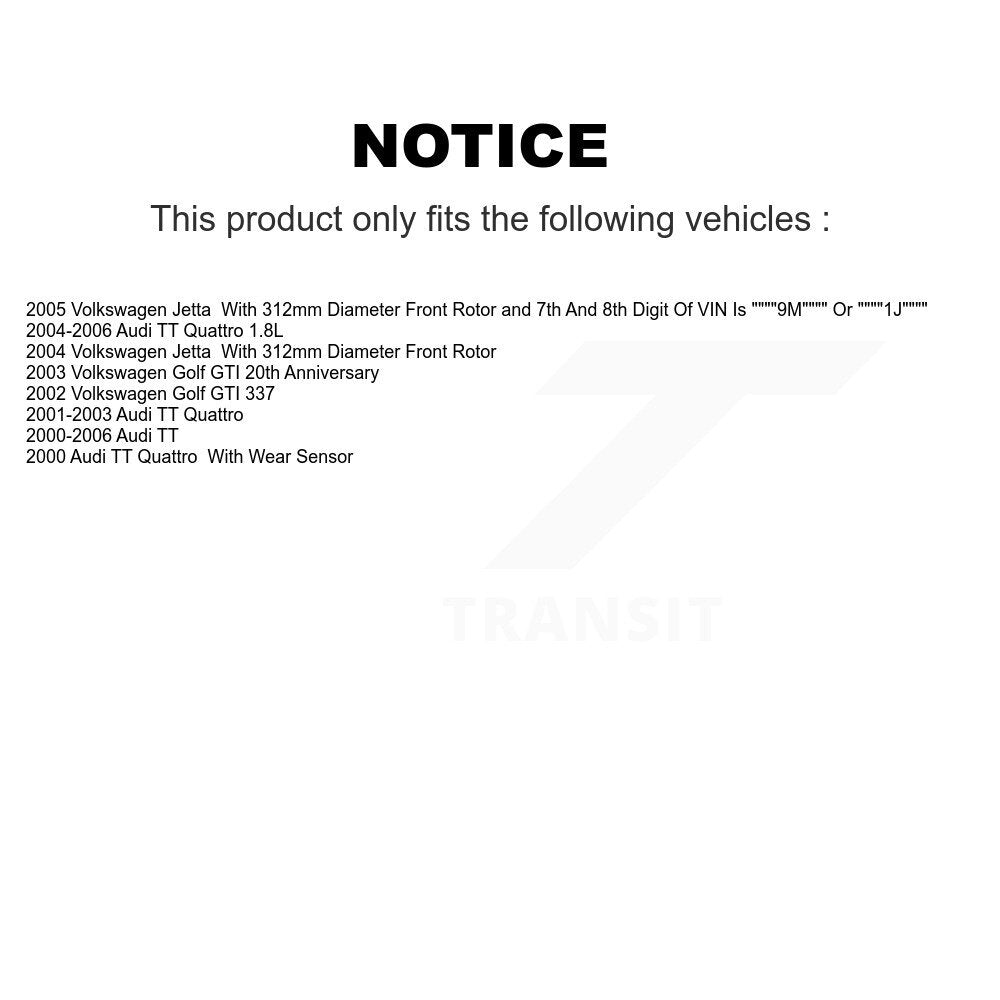 Front Disc Brake Rotor Ceramic Pad Kit For Volkswagen Jetta Audi Golf TT Quattro