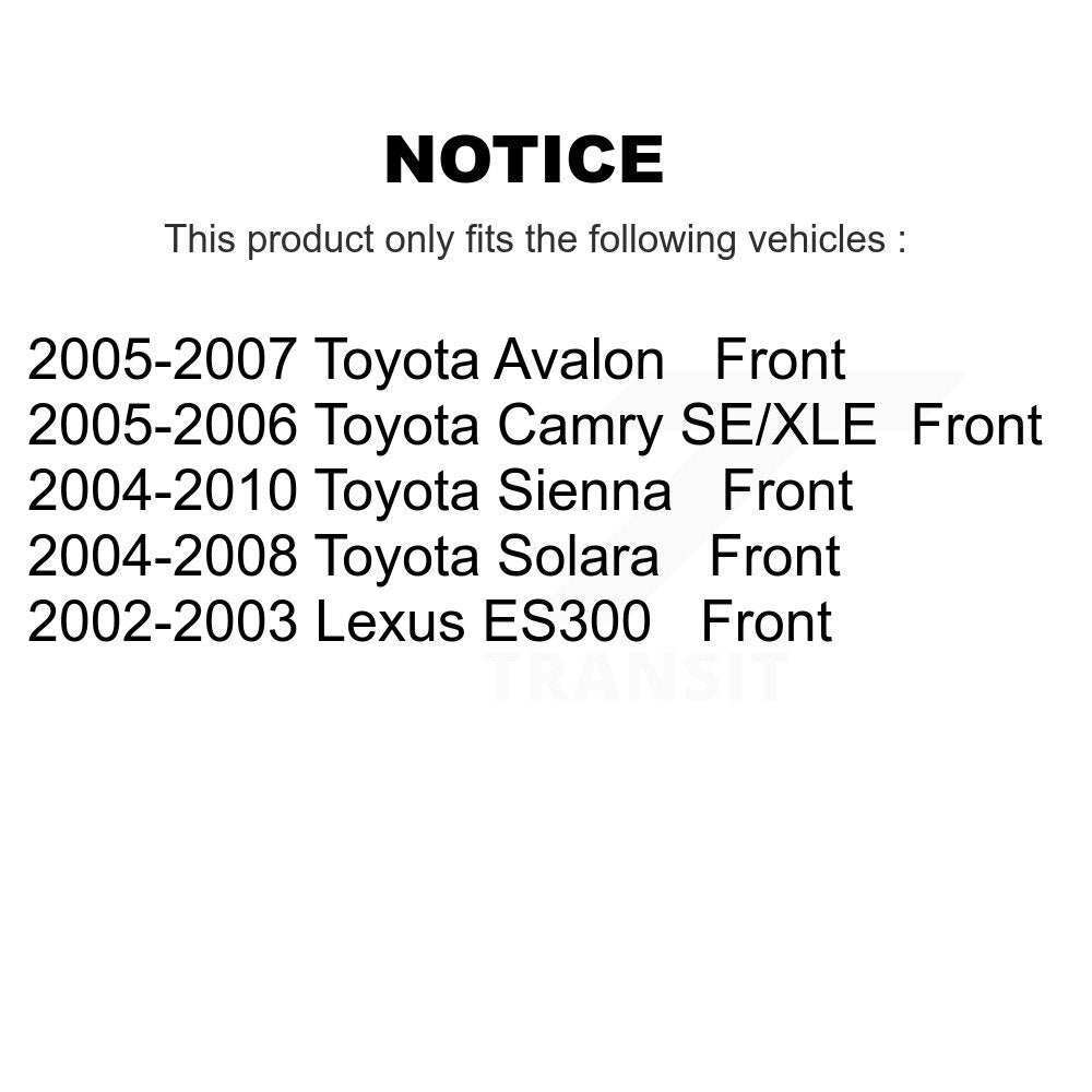 Front Brake Rotors & Ceramic Pad Kit For Toyota Sienna Camry Avalon Solara Lexus