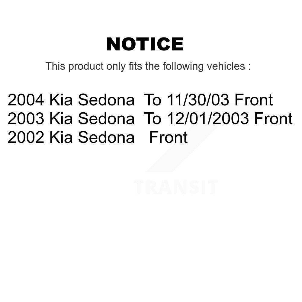 Front Disc Brake Rotors And Ceramic Pads Kit For Kia Sedona