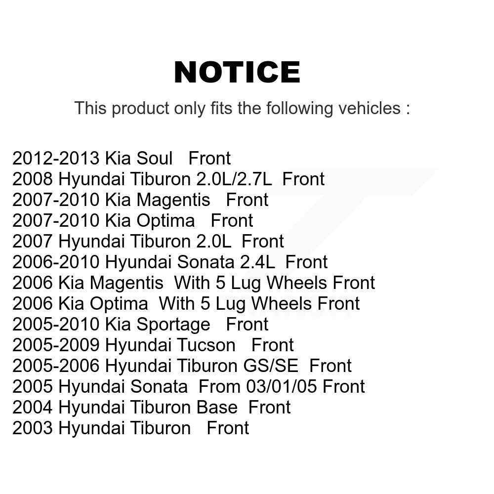 Front Brake Rotors & Ceramic Pad Kit For Hyundai Kia Sonata Soul Sportage Tucson