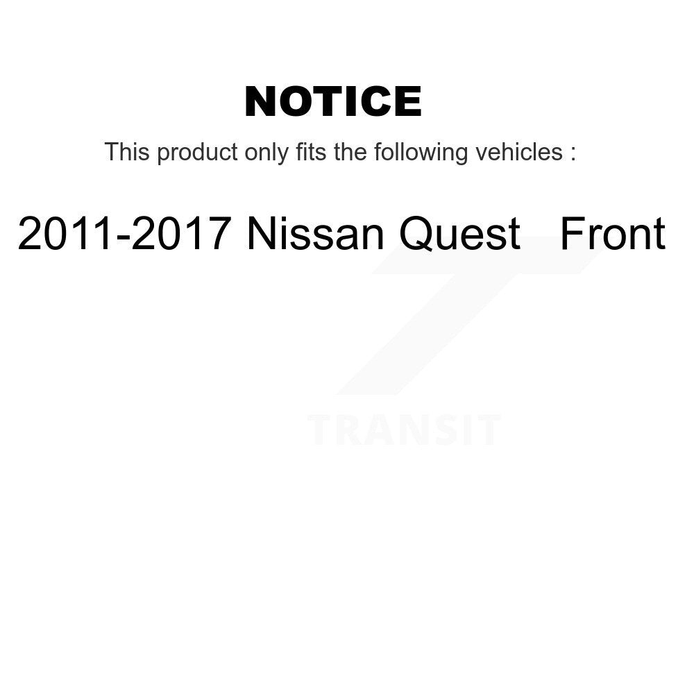 Front Disc Brake Rotors And Ceramic Pads Kit For 2011-2017 Nissan Quest