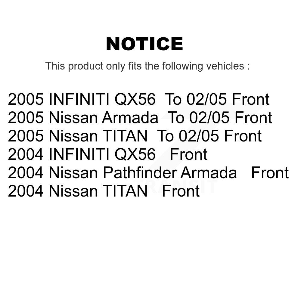 Front Brake Rotors & Ceramic Pad Kit For Nissan Titan Pathfinder Armada INFINITI