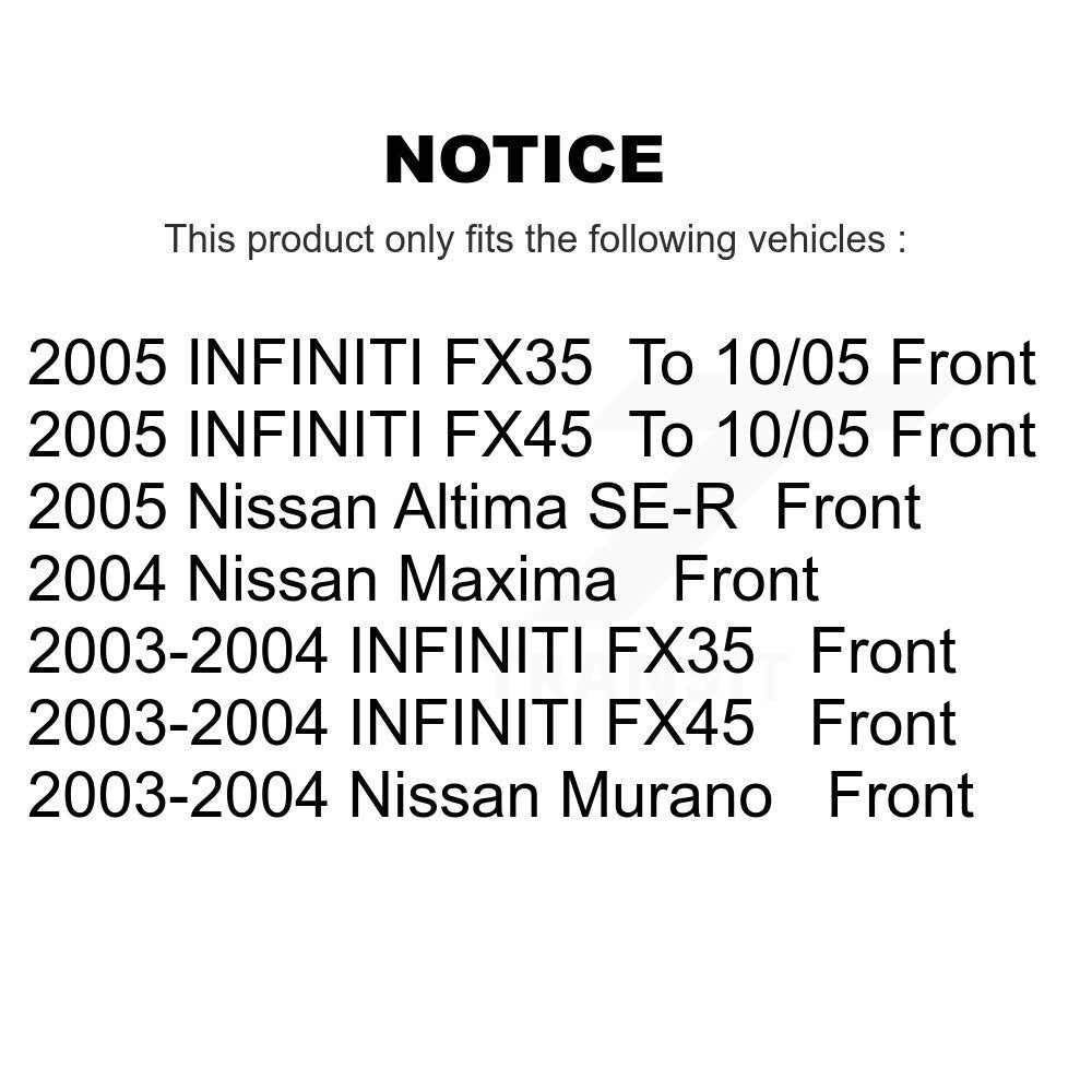 Front Brake Rotors Ceramic Pad Kit For Nissan Altima Murano Maxima Infiniti FX35