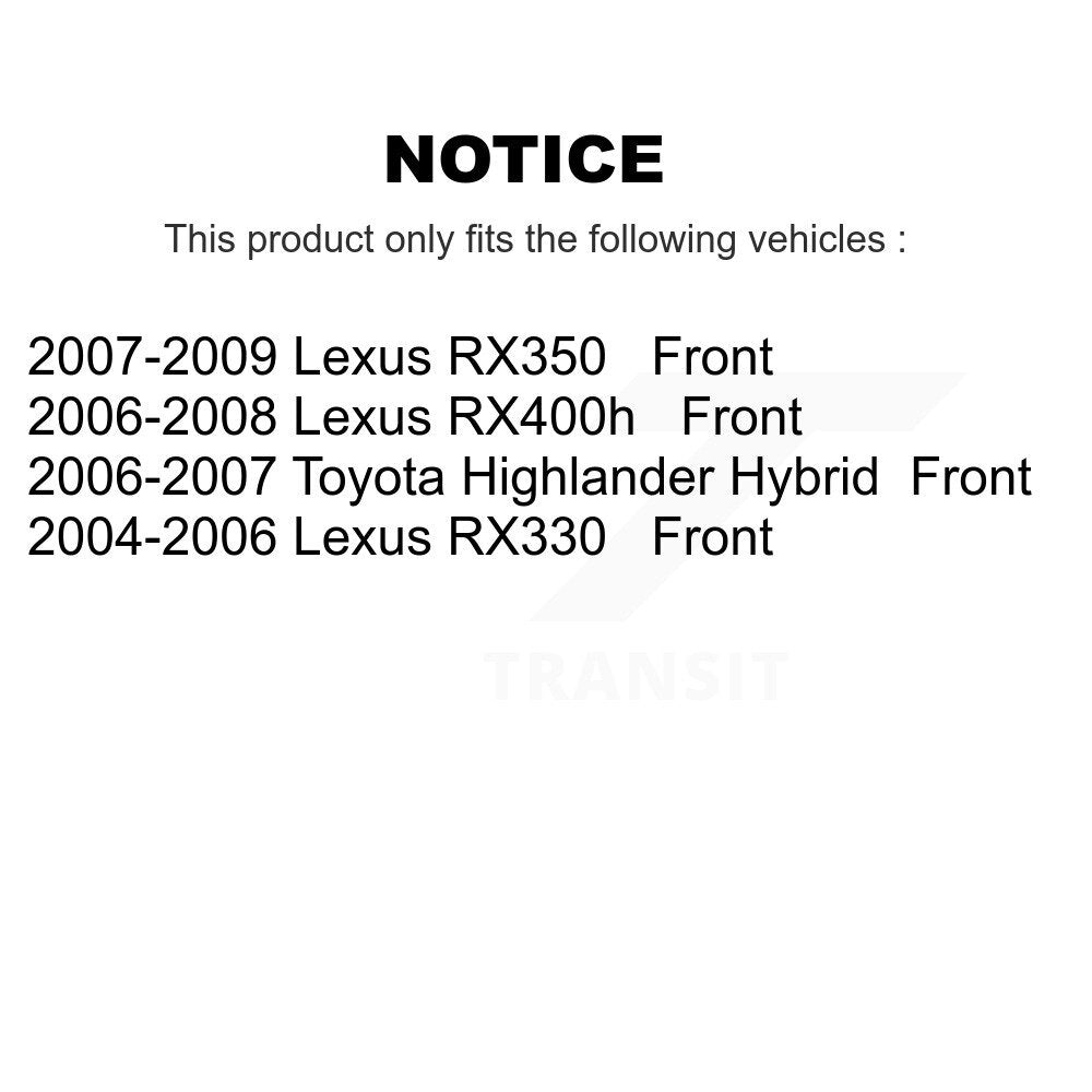 Front Brake Rotor Ceramic Pad Kit For Lexus Toyota Highlander RX350 RX330 RX400h