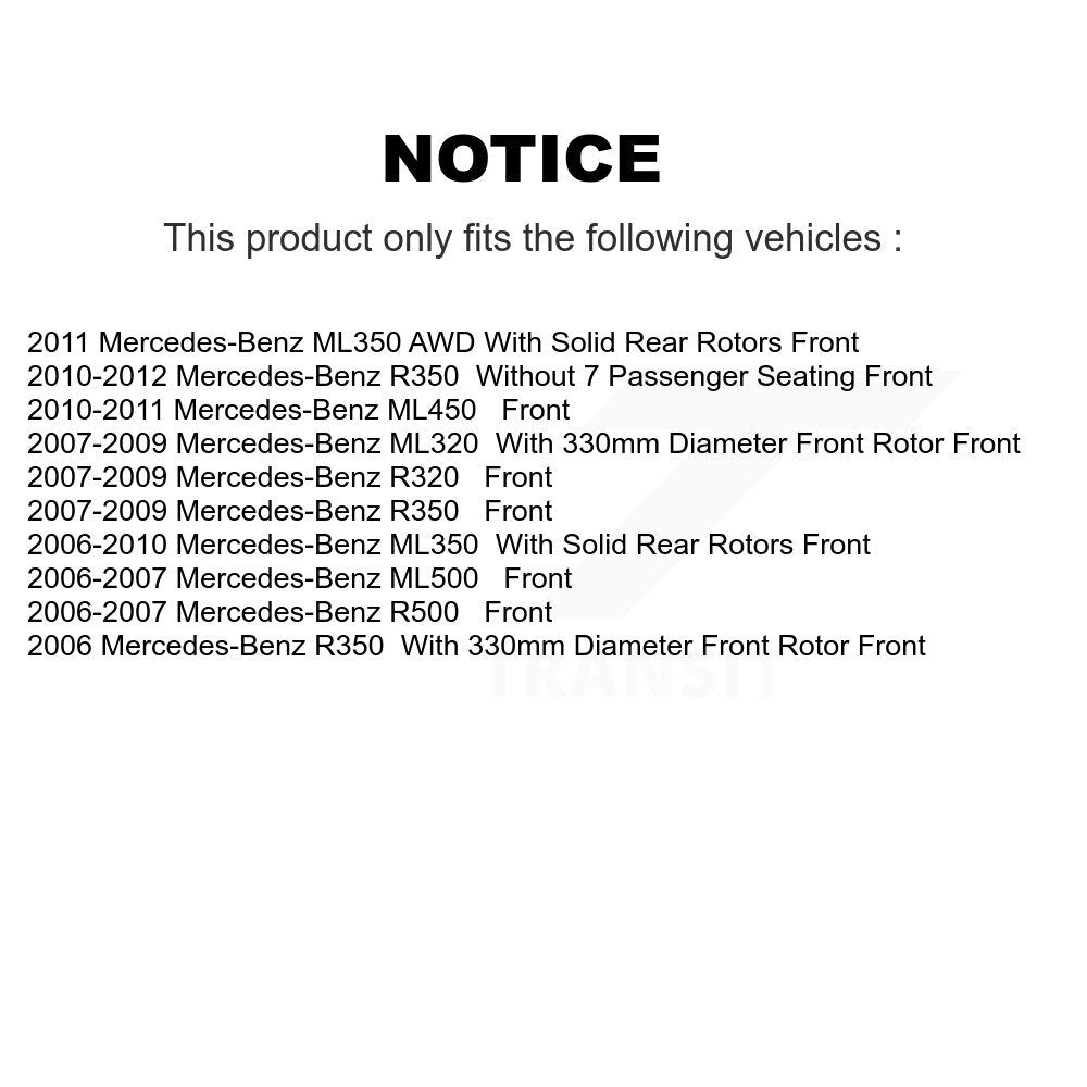 Front Brake Rotors Ceramic Pad Kit For Mercedes-Benz ML350 R350 ML500 ML320 R500