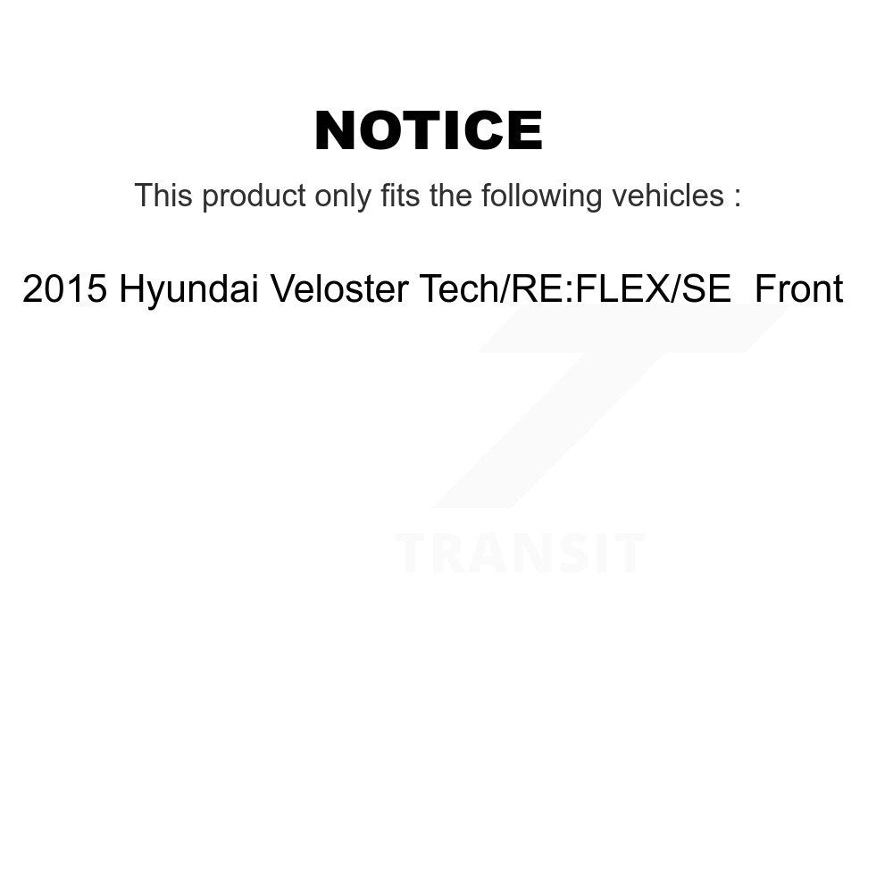 Front Disc Brake Rotor Ceramic Pad Kit For 2015 Hyundai Veloster Tech RE FLEX SE