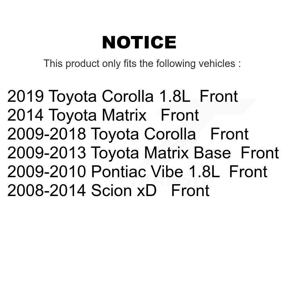 Front Brake Rotor And Ceramic Pad Kit For Toyota Corolla Scion xD Matrix Pontiac