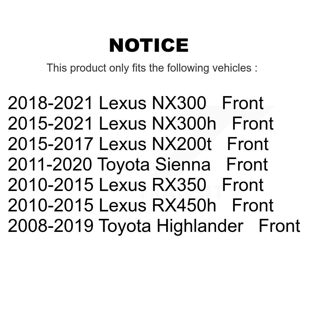 Front Brake Rotor Ceramic Pad Kit For Toyota Highlander Sienna Lexus RX350 NX300