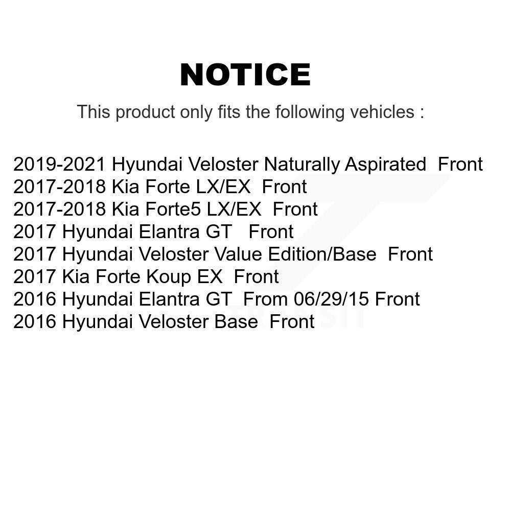 Front Brake Rotor Ceramic Pad Kit For Kia Forte Hyundai Veloster Elantra GT Koup