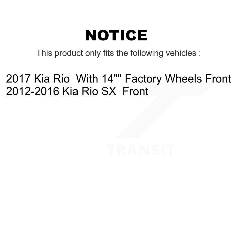 Front Disc Brake Rotors And Ceramic Pads Kit For Kia Rio