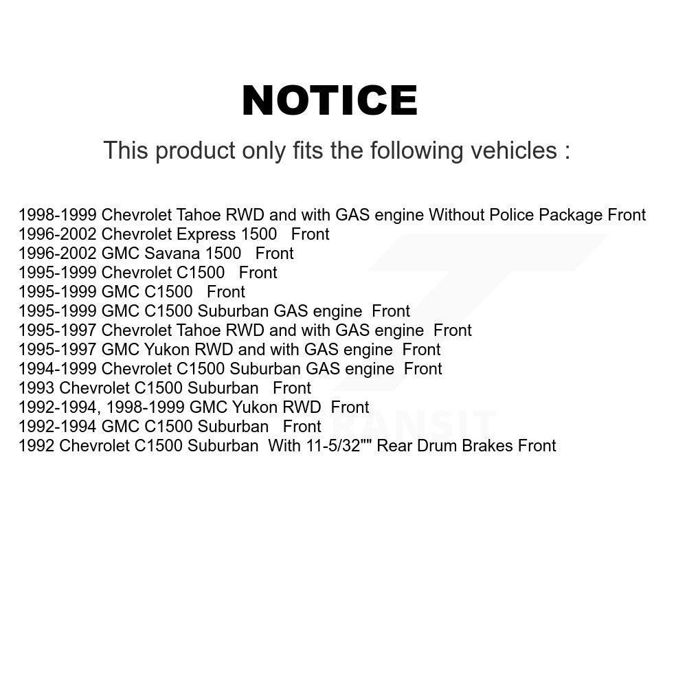 Front Brake Rotor & Ceramic Pad Kit For Chevrolet C1500 GMC Tahoe Suburban Yukon