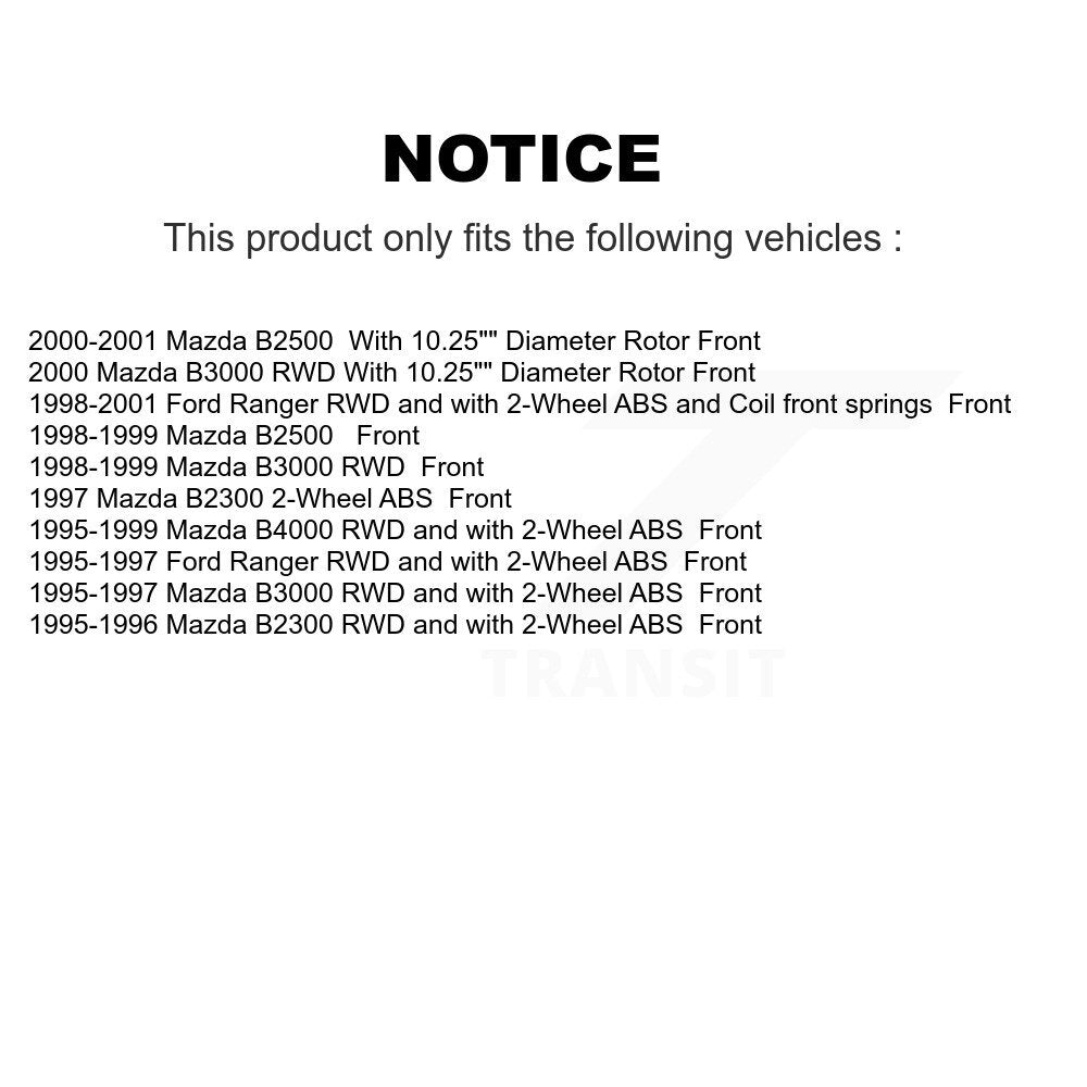 Front Brake Rotors Ceramic Pad Kit For Ford Ranger Mazda B2500 B2300 B3000 B4000
